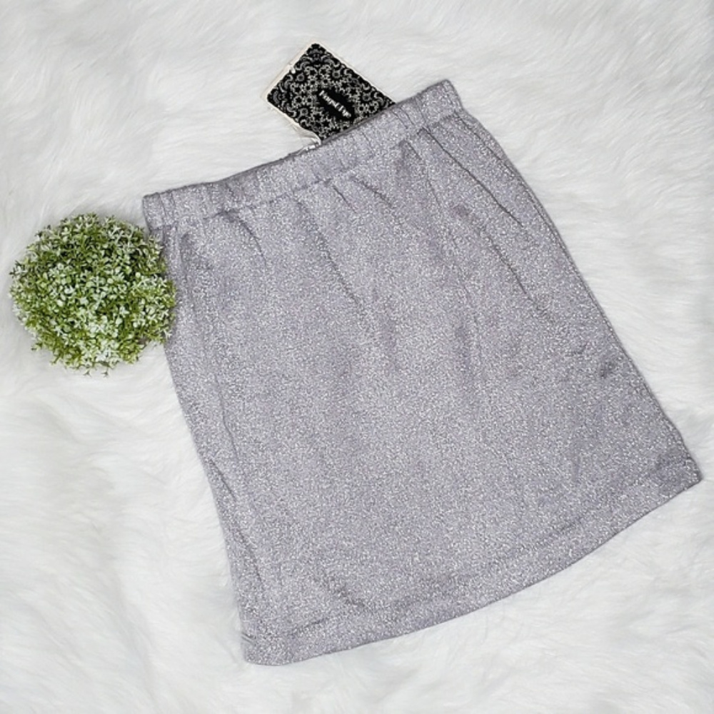 NWT [Mags & Pye] Silver Glitter Mini Skirt